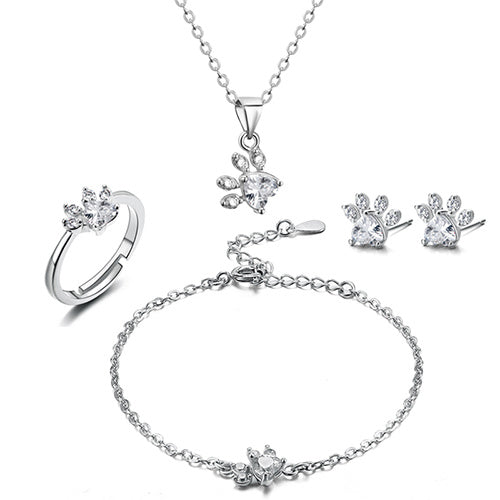 Ros Guld Tass Print Jewelry Set