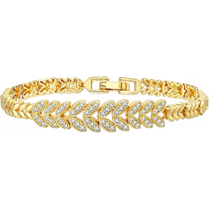 Everleaf Tennis armband | Guld