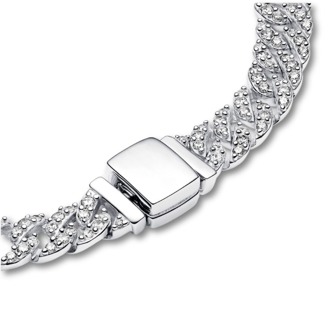 Pave Cuban armband | Guld