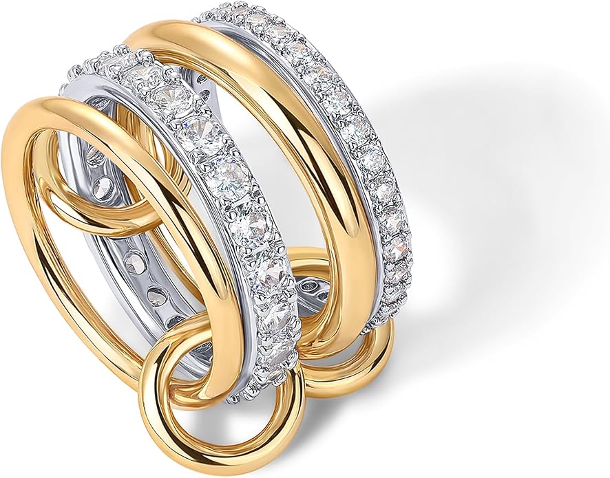 Interlock Stack Rings | Guld