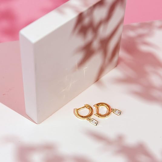 Droppörhängen med stav | Guld