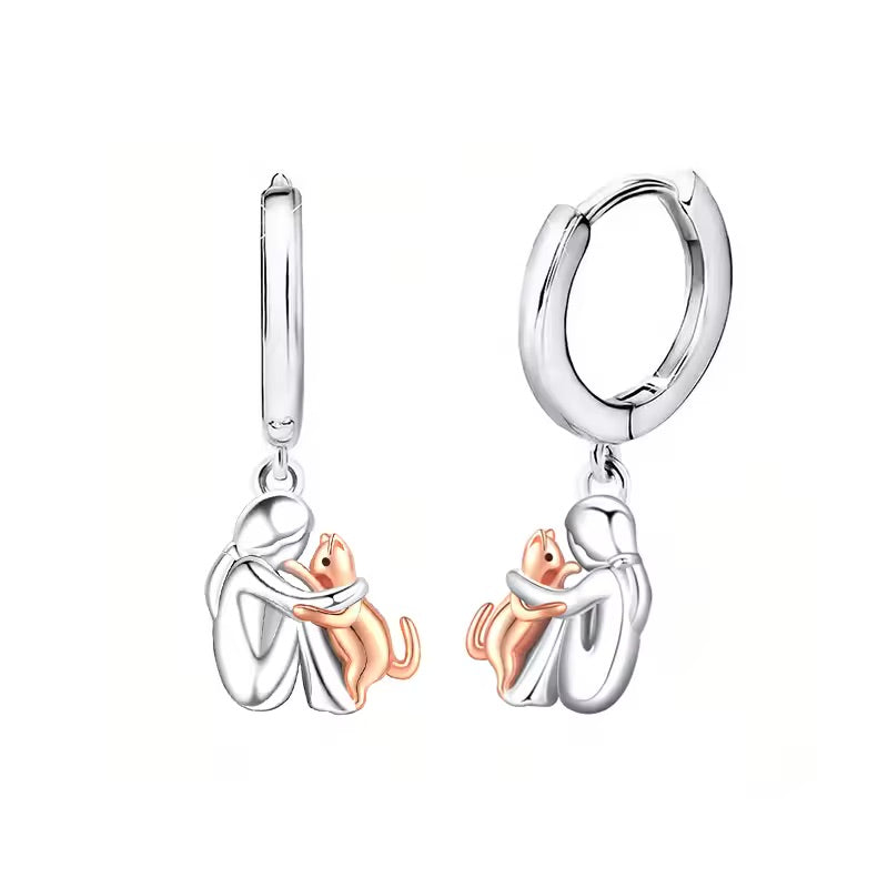 Katt Hug Hänge Halsband With Bonus Örhängen Limited Time Offer