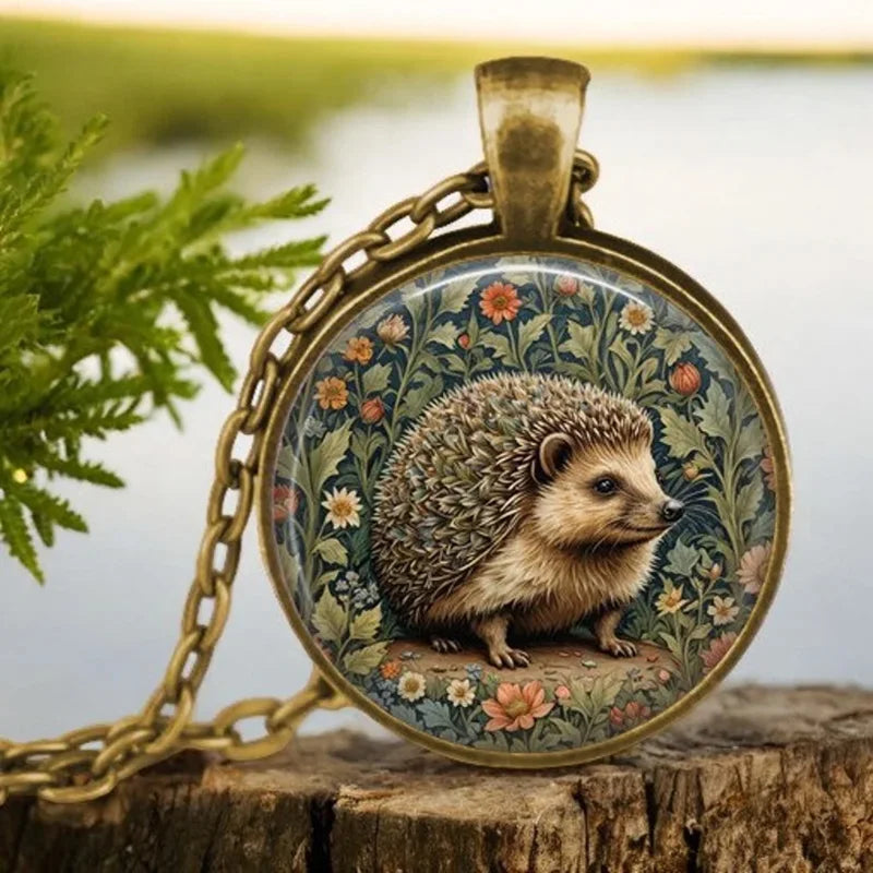 Skog Spirit Animal Glass Hänge Halsband