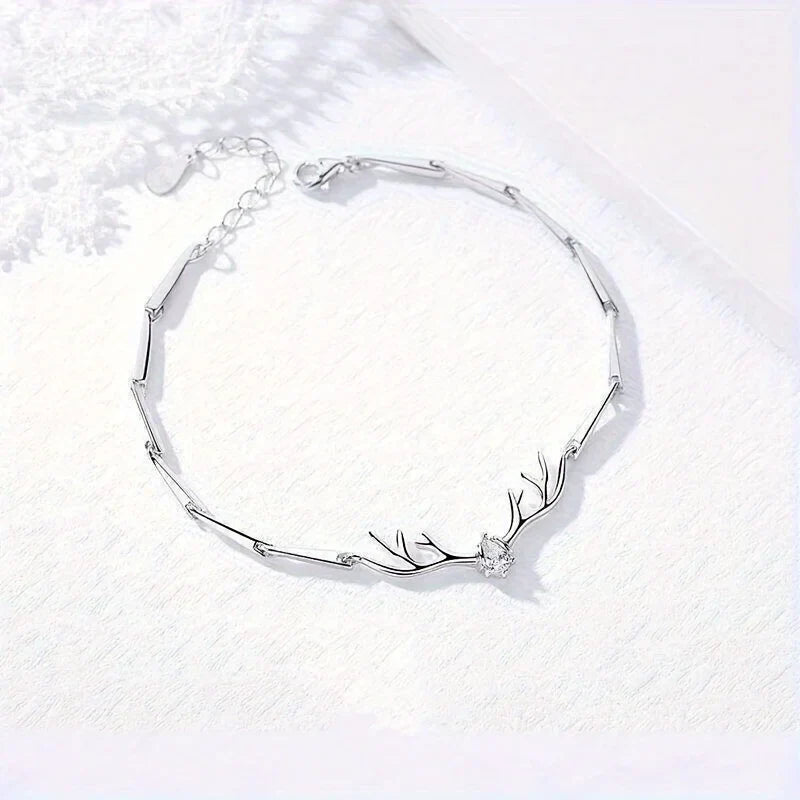 Deer Horn Hjärta Armband Zircon