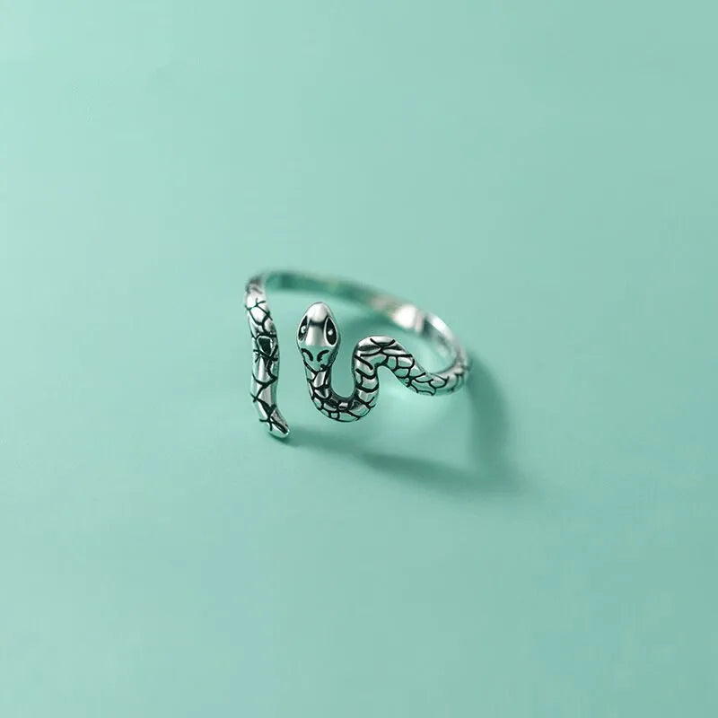 Silver Snake Transformation Ring Justerbar