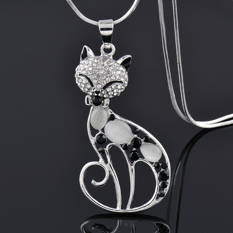 Cats Of Love Halsband In Sterling Silver And Zirconia Encrusted