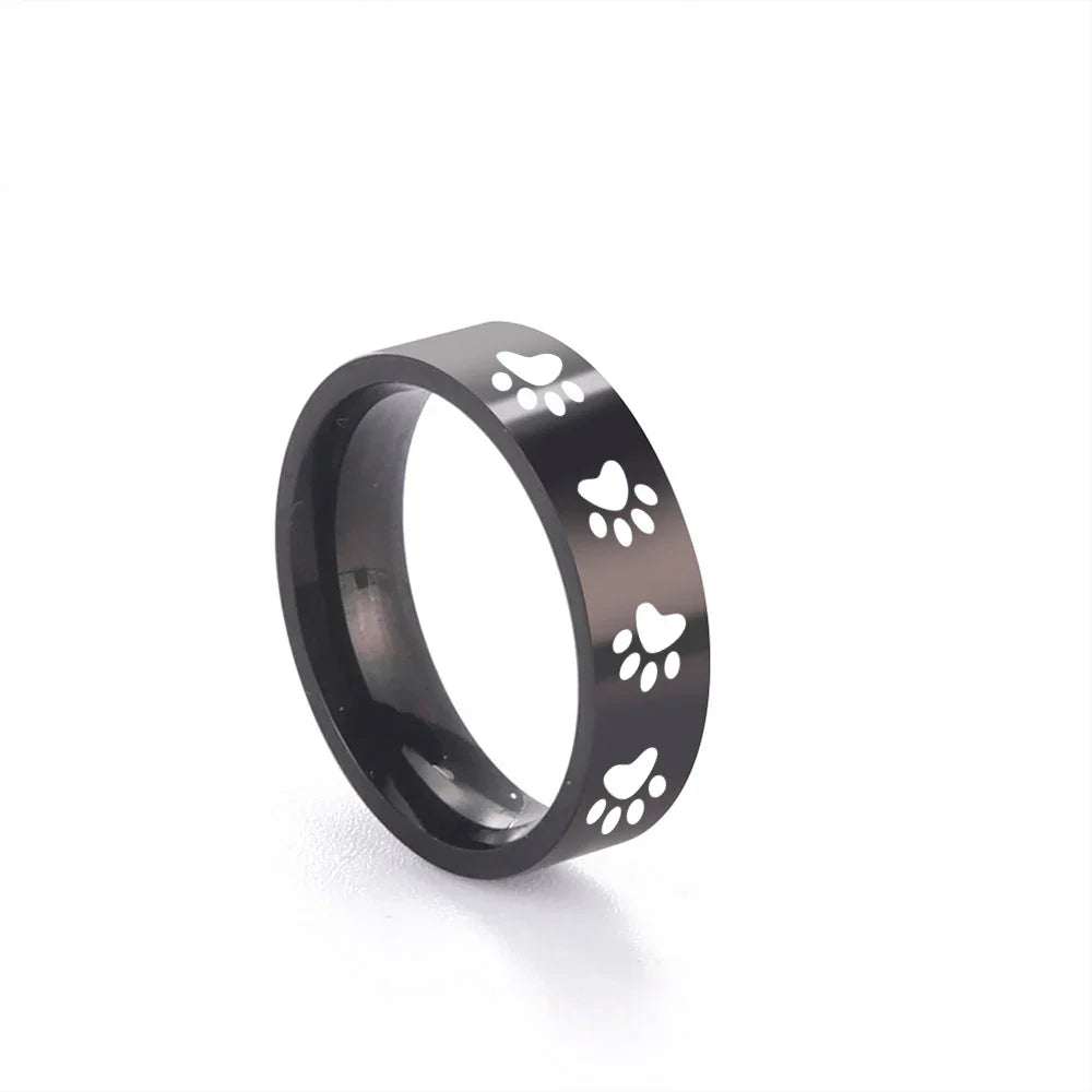 Sterling stål Pet Memorial Tass Ring