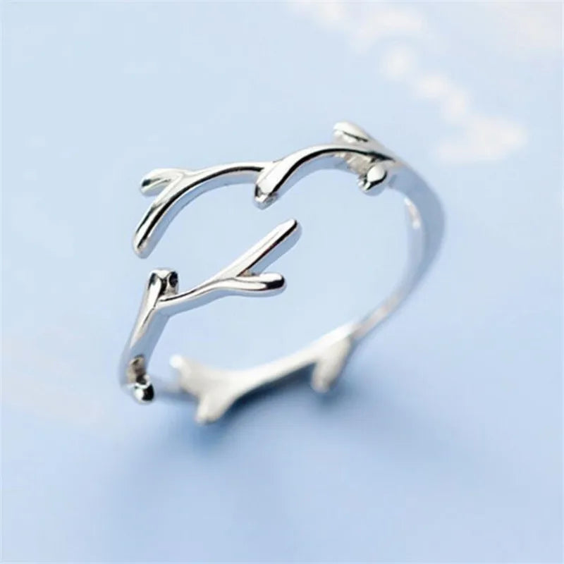 Sterling Silver Branch Nature Ring