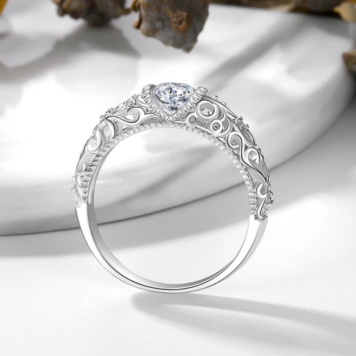 Elegant Sterling Silverfärgad Ring