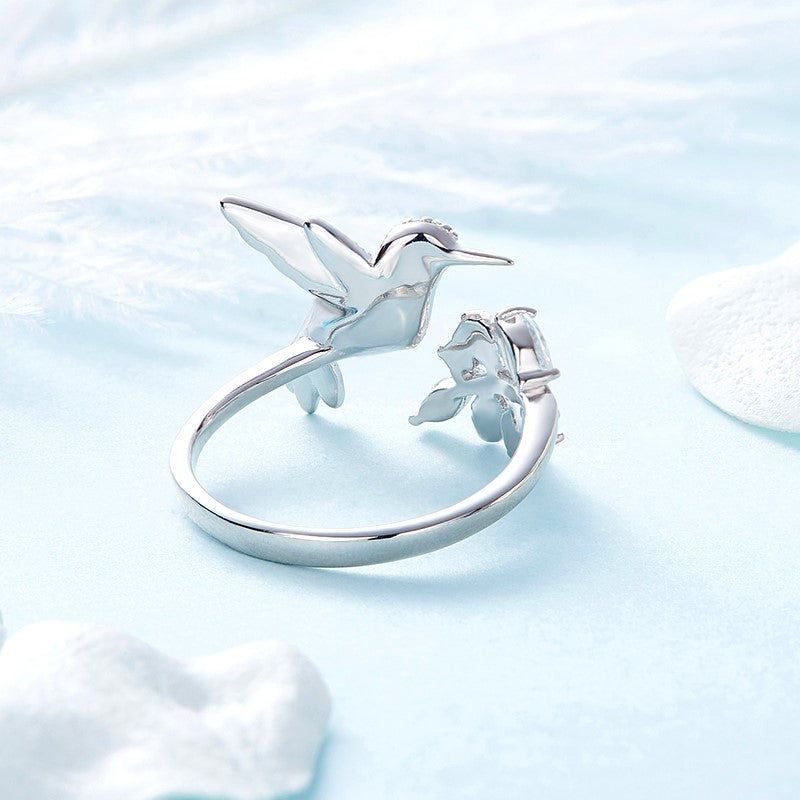 Justerbar Humming Sparkle Ring With Rhinestone Diamond