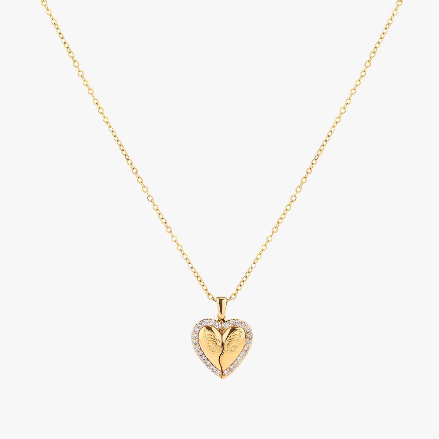 Fjäril Hjärta halsband | Guld