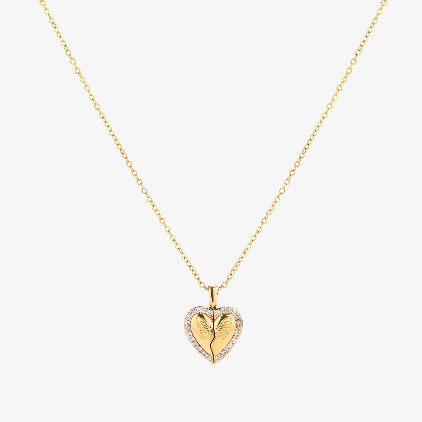 Fjäril Hjärta halsband | Guld