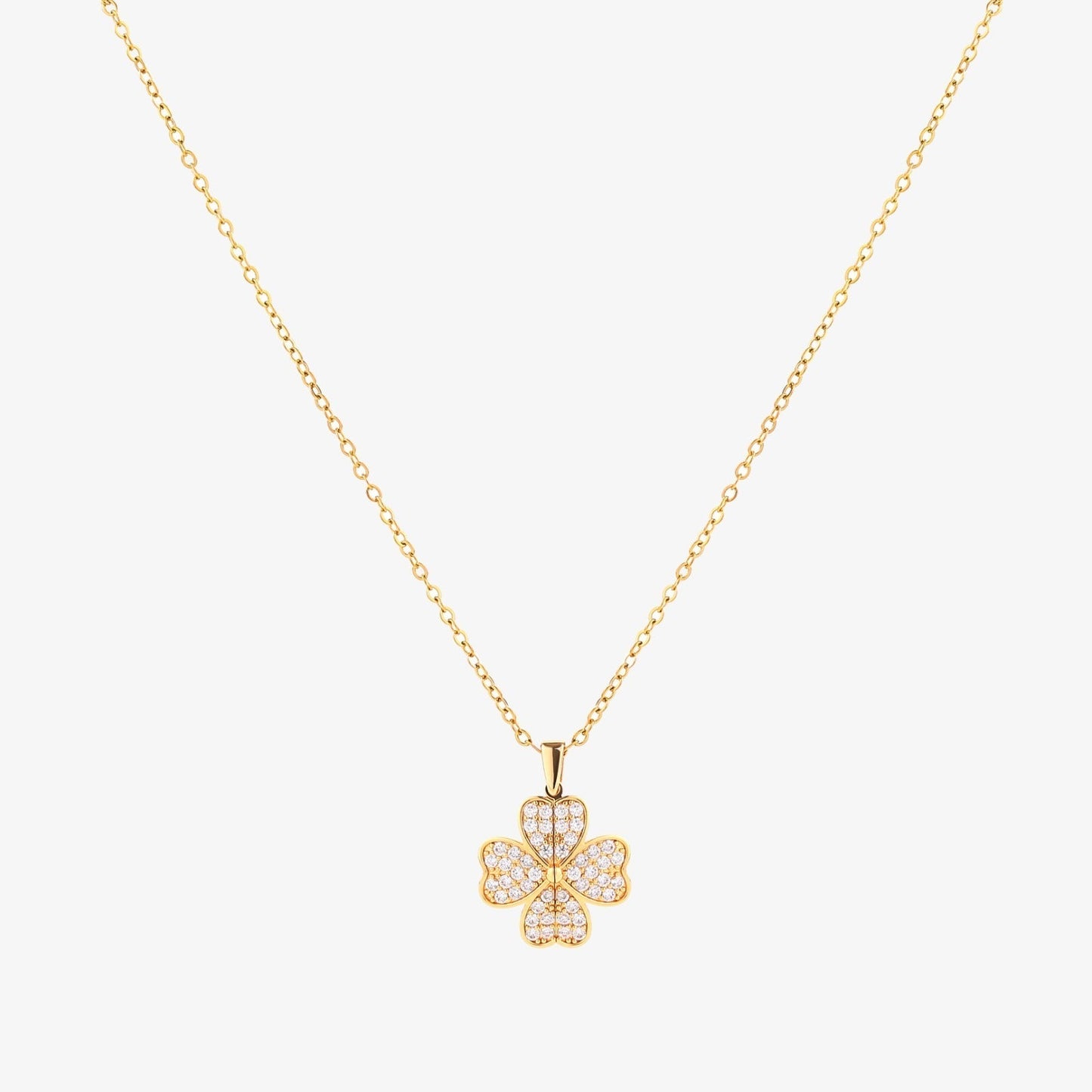 Hjärta Blom halsband | Guld