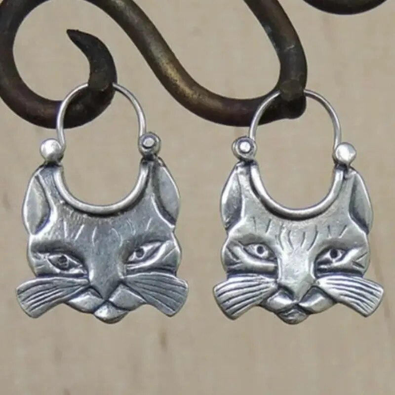 Vintage Katt Whiskers Silver Örhängen