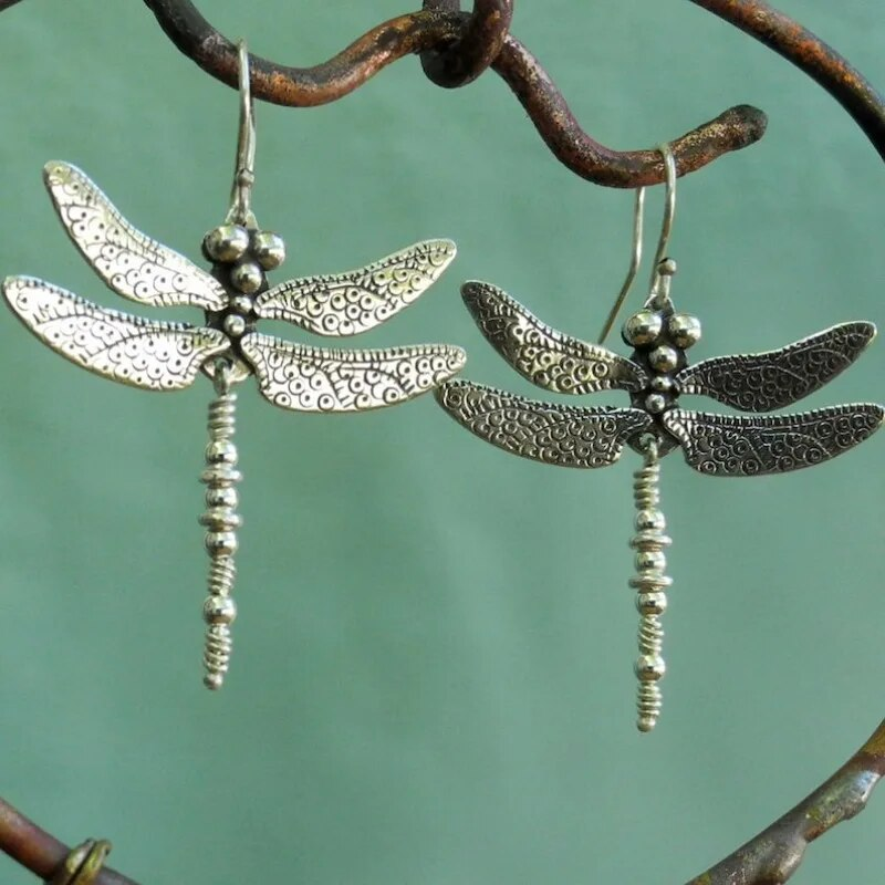 Vintage Silver Trollslända Örhängen