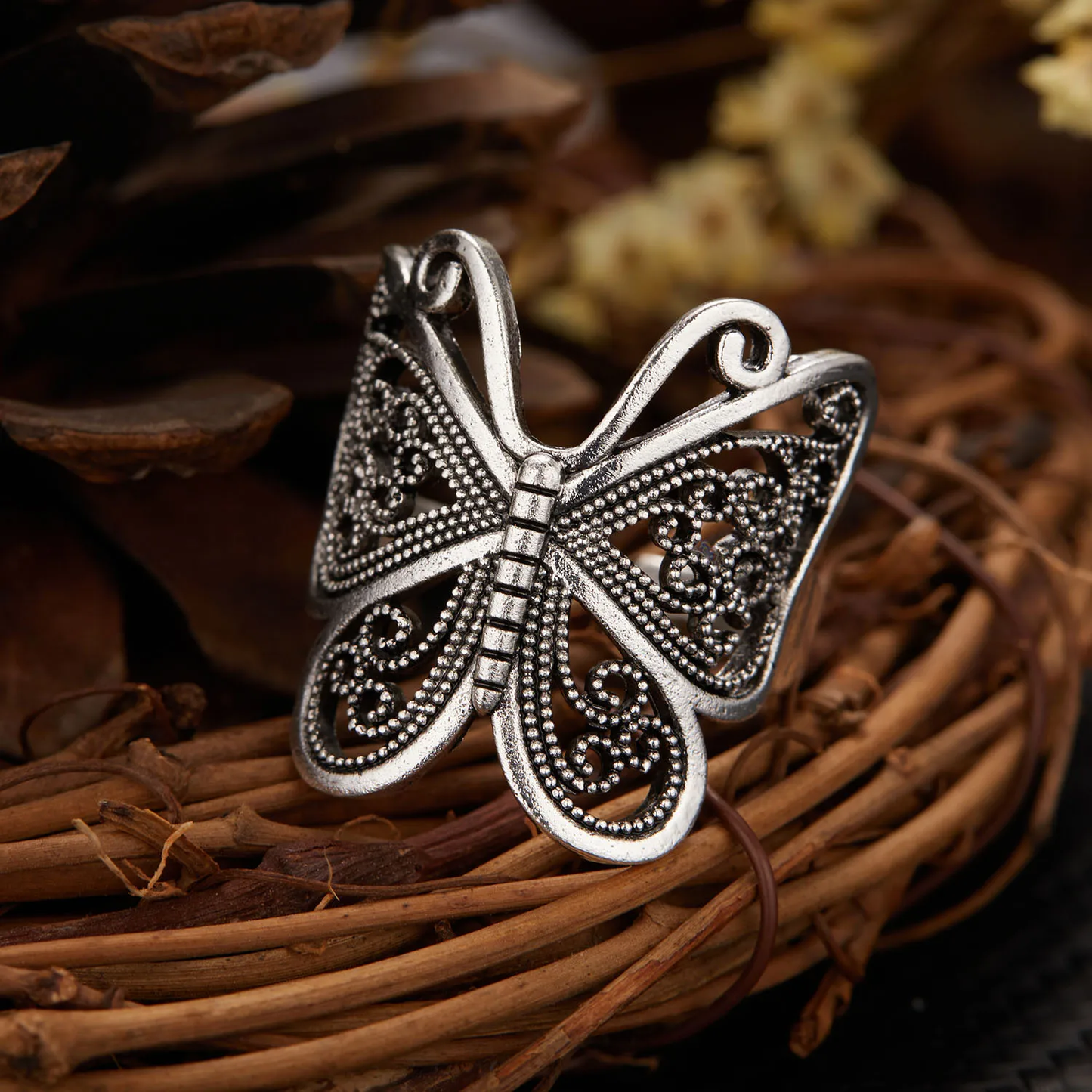 Vintage Fjäril Silver Ring
