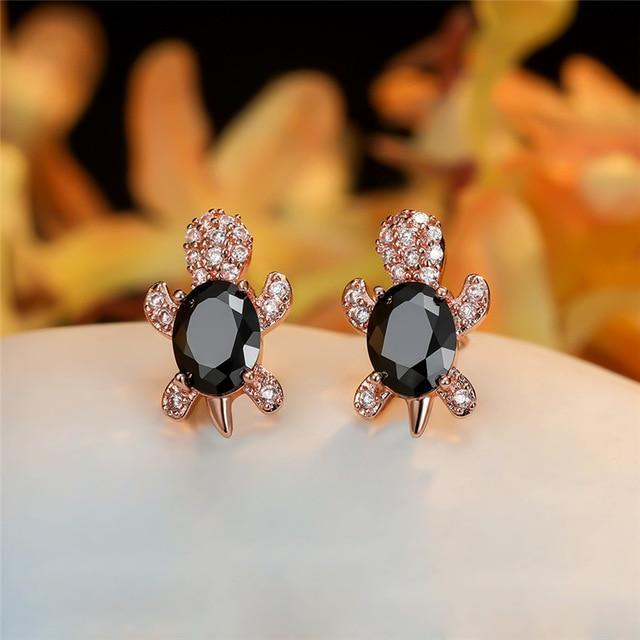 Pendientes Tortuga Marina En Zirconio Y Plata De 925