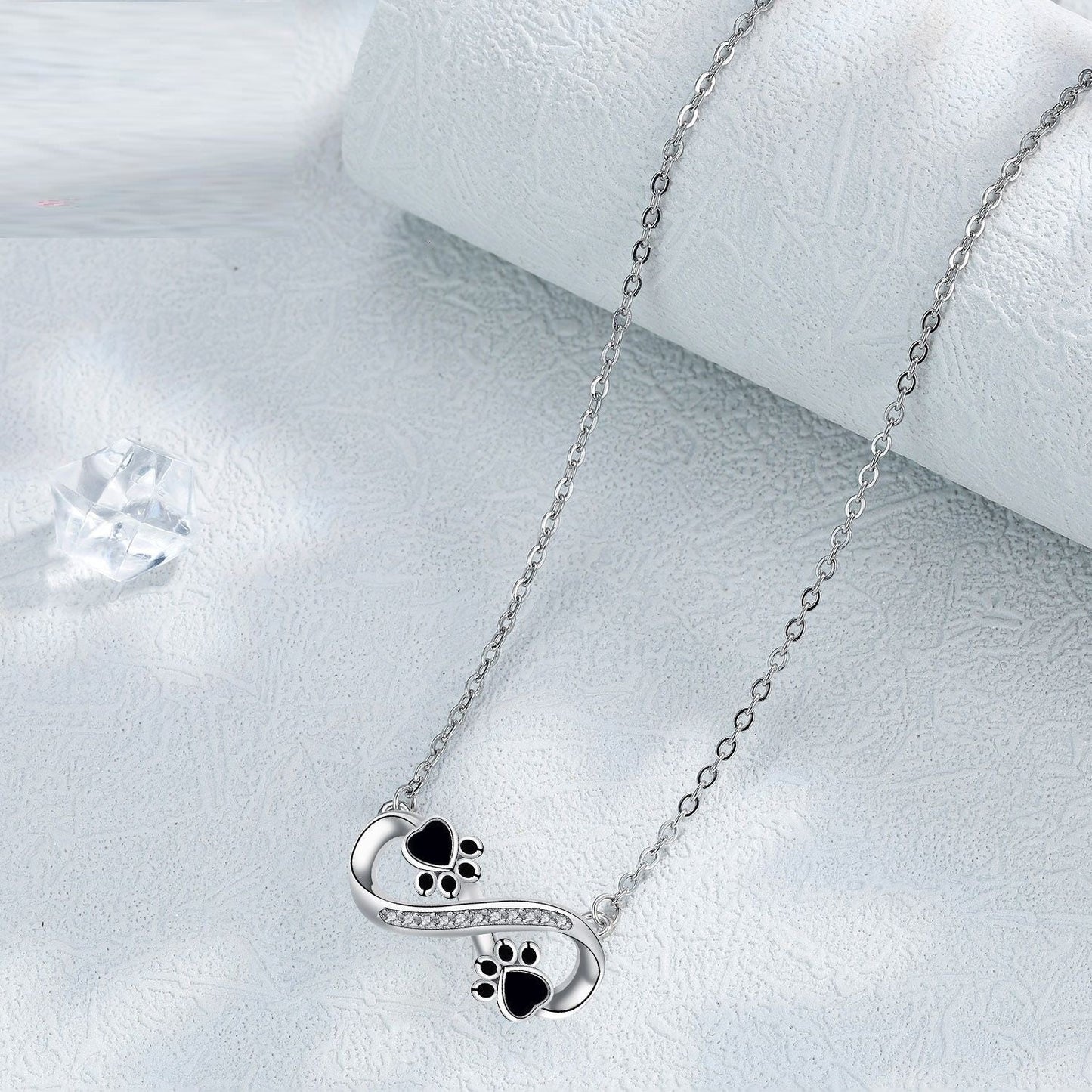 Infinity Tass Print Halsband With Zirconia