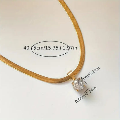 Elegant Rhinestone halsband med hänge | Guld