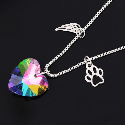 Rainbow Kristall Pet Memorial Halsband