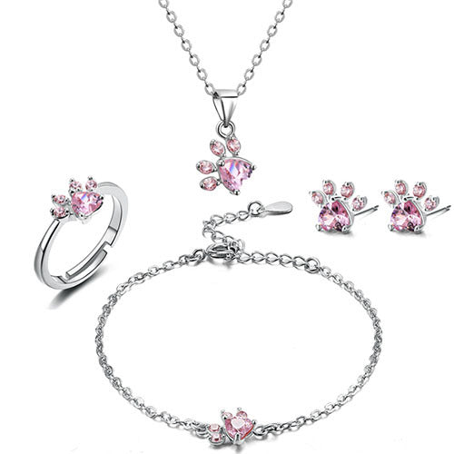 Ros Guld Tass Print Jewelry Set