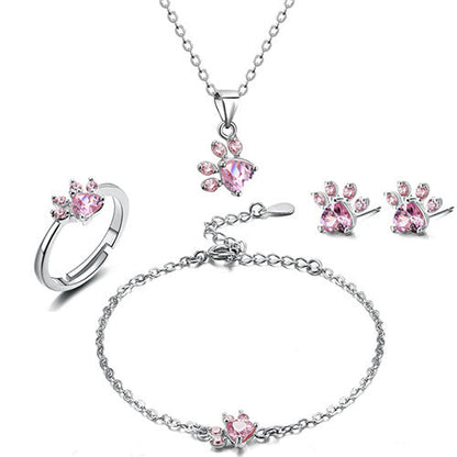 Ros Guld Tass Print Jewelry Set
