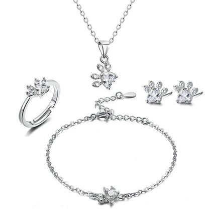 Ros Guld Tass Print Jewelry Set