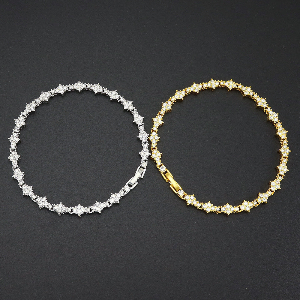 Klassisk Cluster Tennis armband | Guld