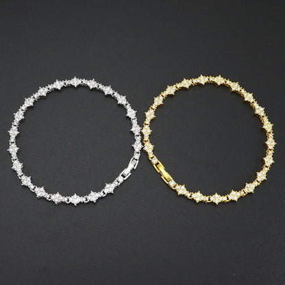 Klassisk Cluster Tennis armband | Guld