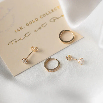 Dara Brillane Sten örhängen Set | Guld