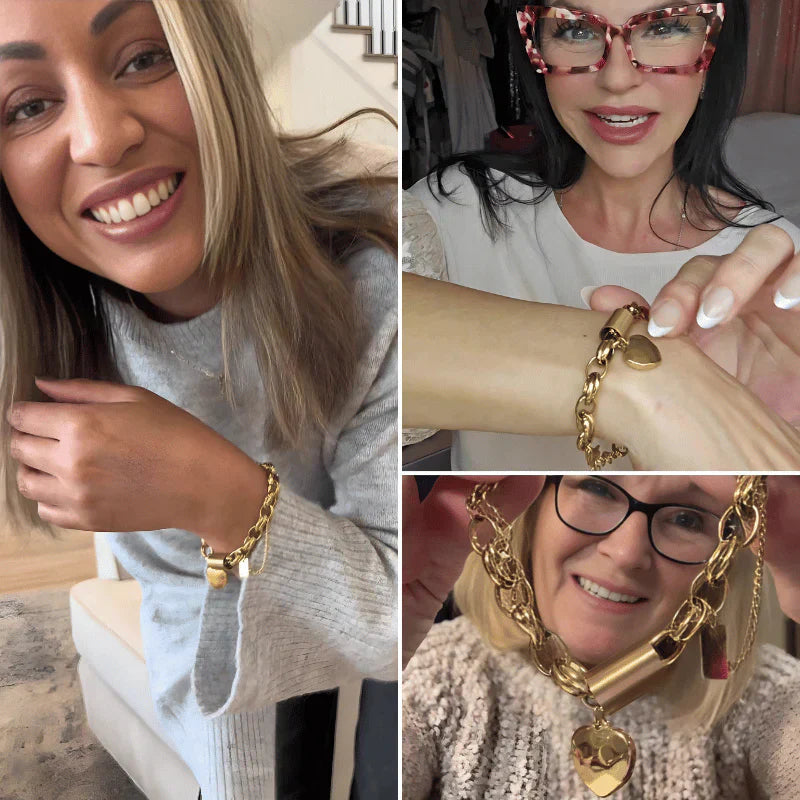 Heartened Kraftig armband | Guld