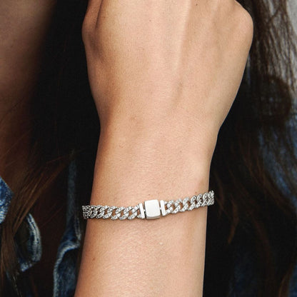 Pave Cuban armband | Guld