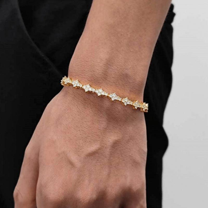 Klassisk Cluster Tennis armband | Guld