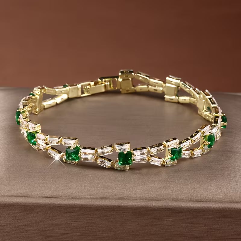 Verde Link Tennis armband | Guld