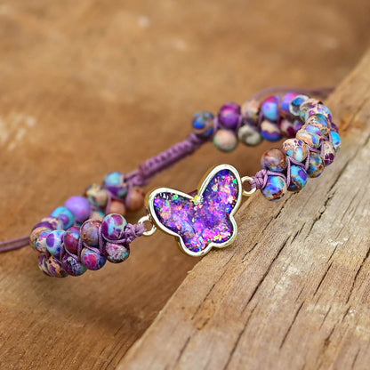 Druzy Purple Opal Fjäril Armband