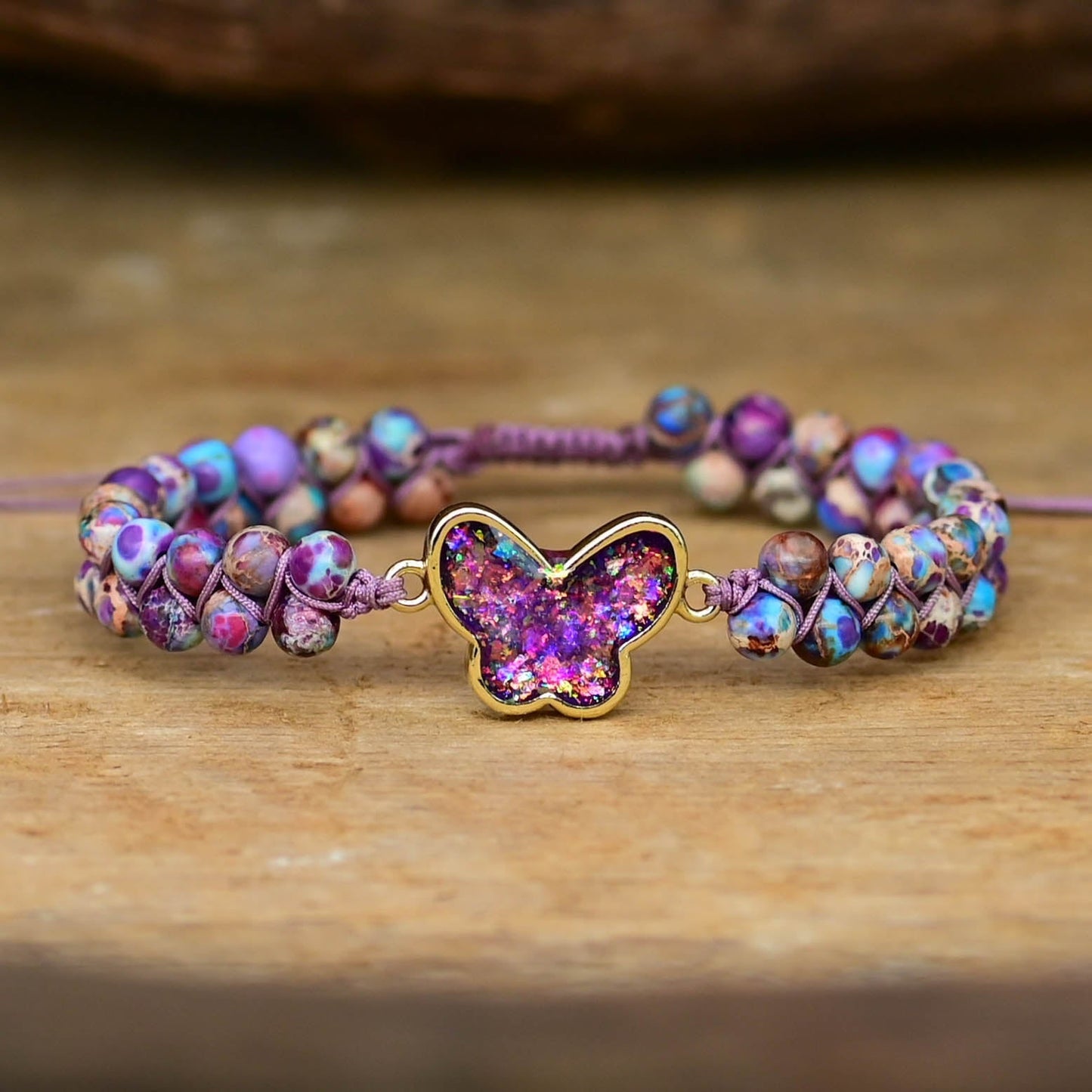 Druzy Purple Opal Fjäril Armband