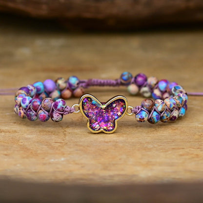 Druzy Purple Opal Fjäril Armband