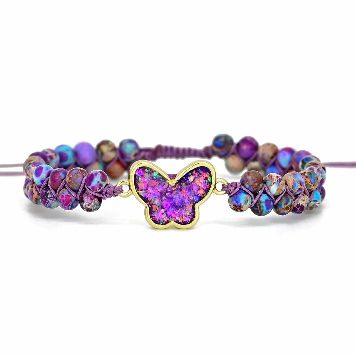 Druzy Purple Opal Fjäril Armband