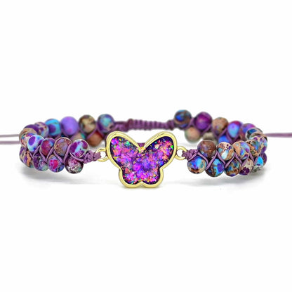 Druzy Purple Opal Fjäril Armband