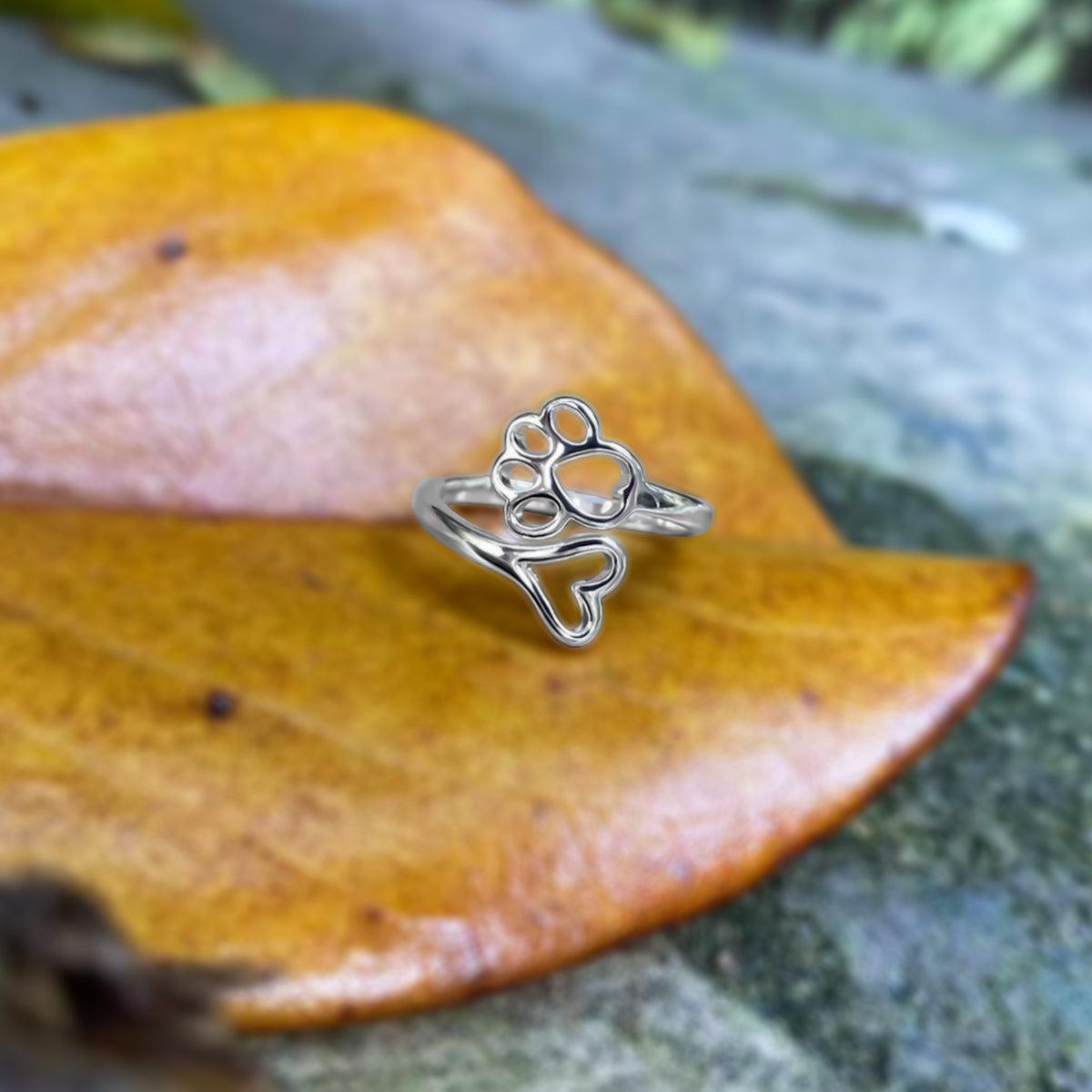 Sterling Silver Tass Hjärta Memorial Ring