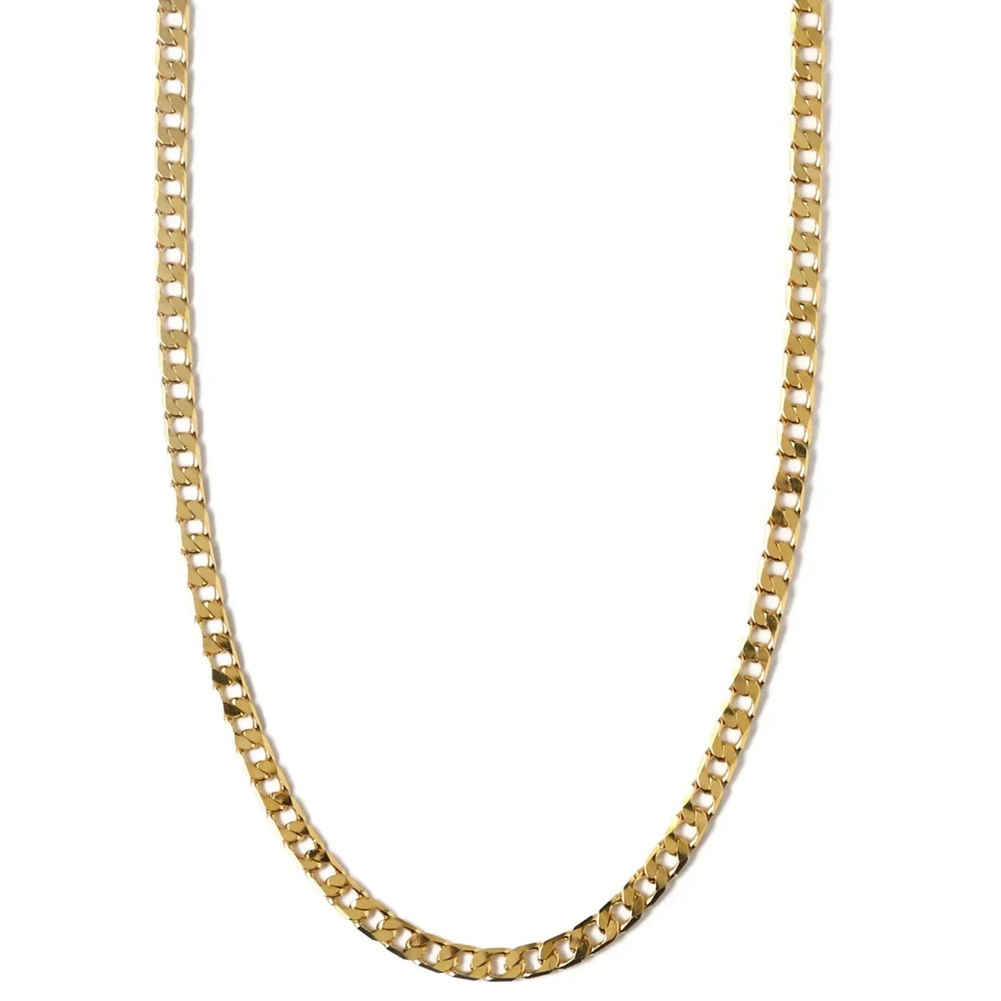 Flat Link Curb kedjehalsband | Guld