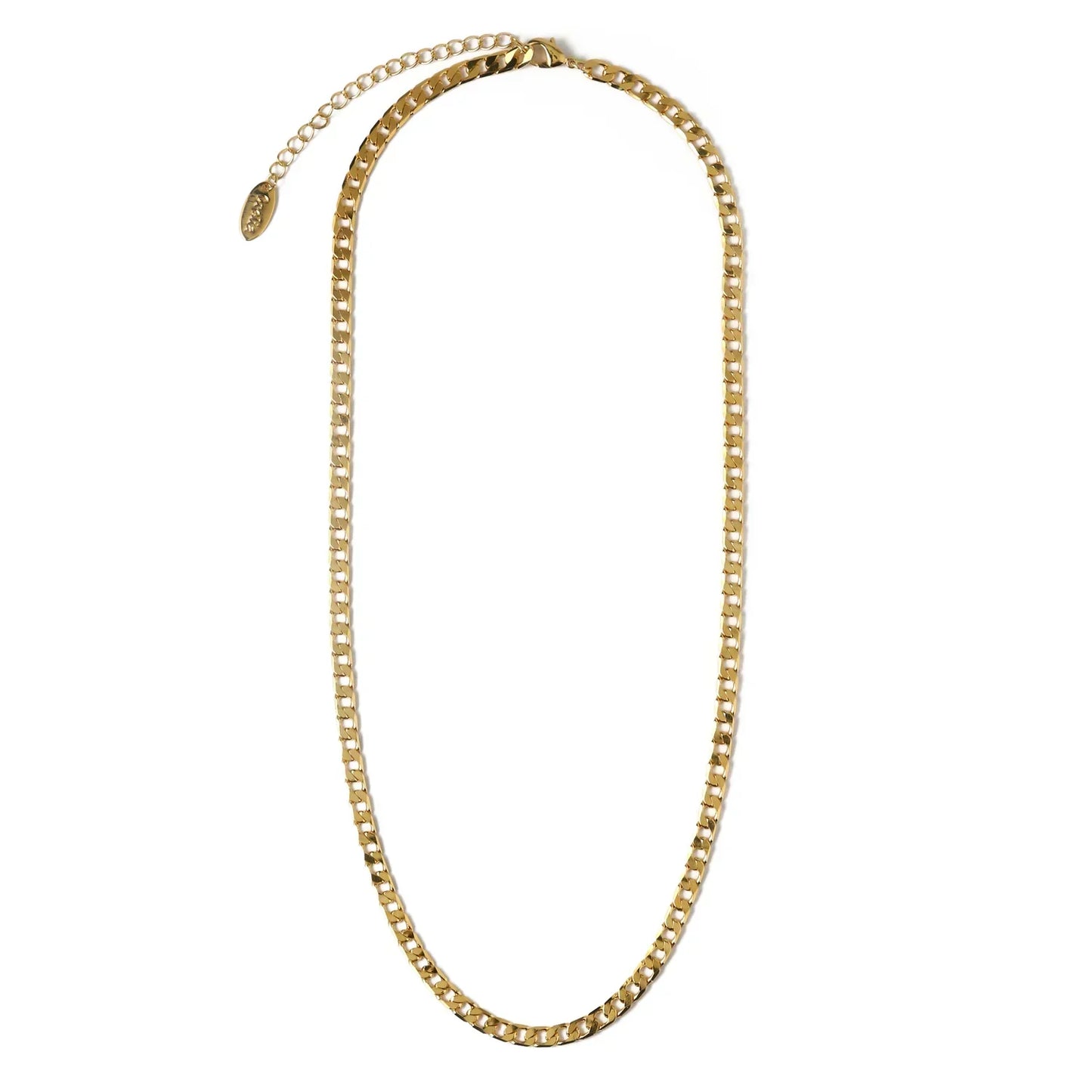Flat Link Curb kedjehalsband | Guld