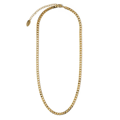 Flat Link Curb kedjehalsband | Guld