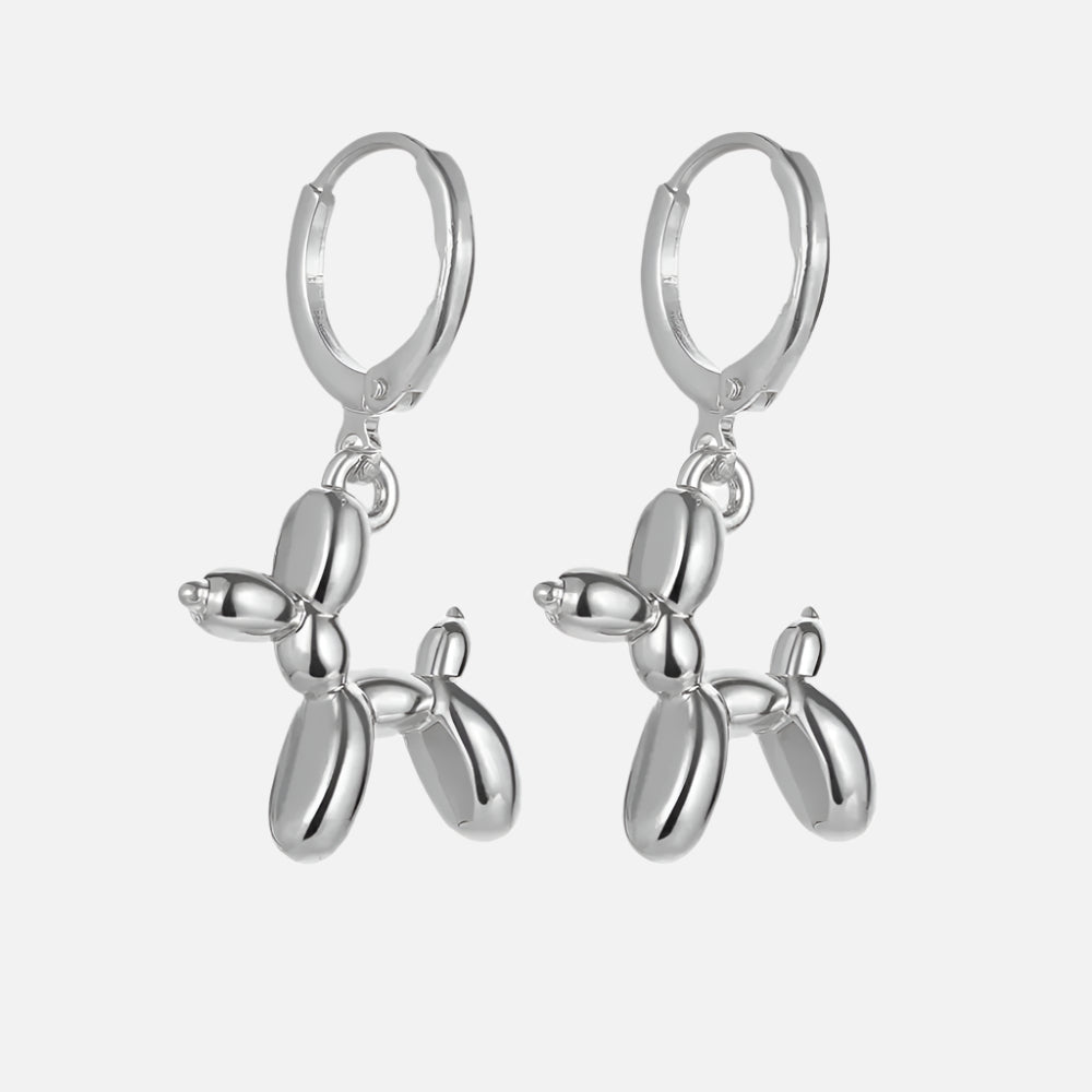 Guld Balloon Hund Drop Hoops