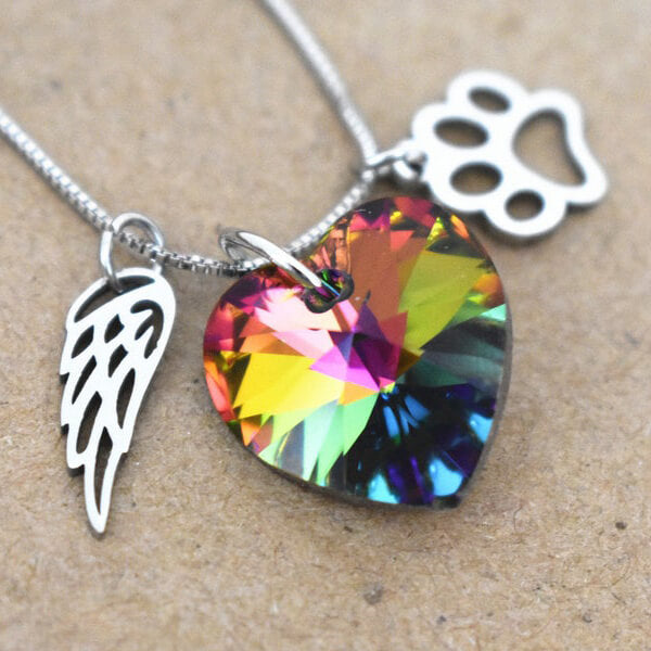 Rainbow Kristall Pet Memorial Halsband