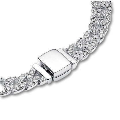 Pave Cuban armband | Guld