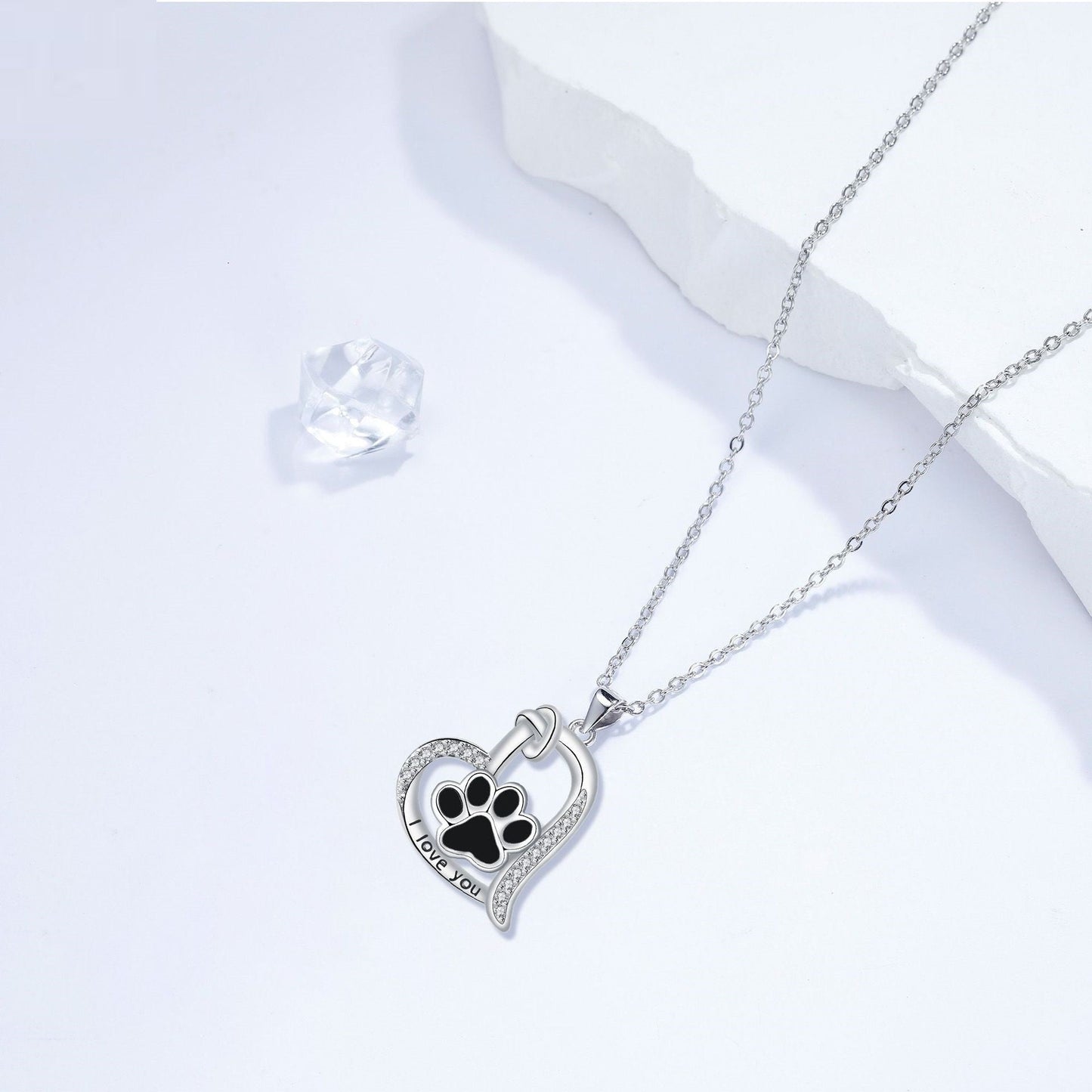 Hjärta Shaped Hund Tass Print Halsband