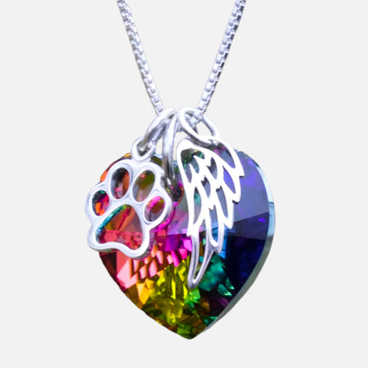 Rainbow Kristall Pet Memorial Halsband