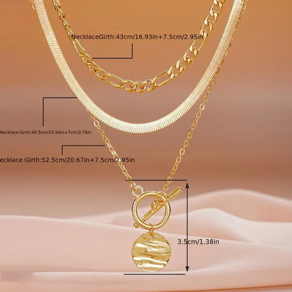 Savira Textured Coin Lager-på-lager halsband | Guld