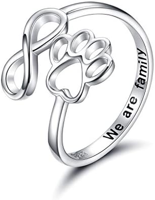 Sterling Silver Tass Print Hjärta Ring 1
